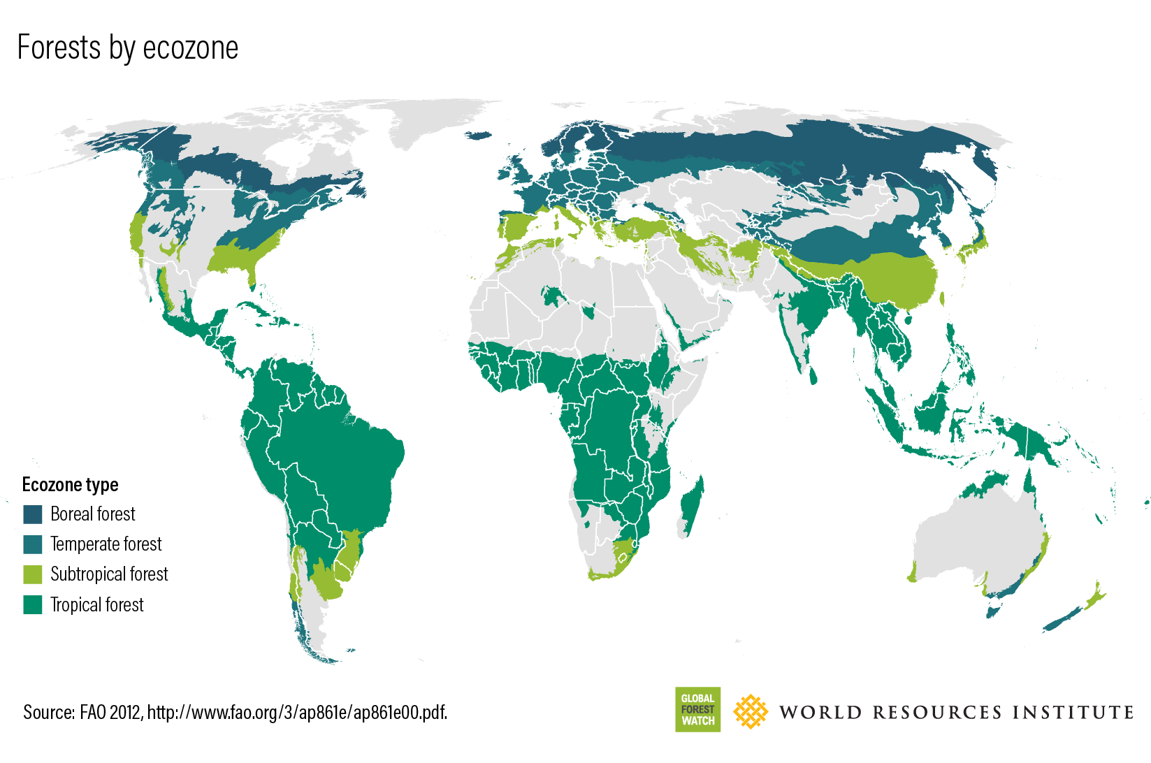 Forest Extent Global Forest Review   GFR 66 Forest Ecozones Indicator Forest Extent W Source 